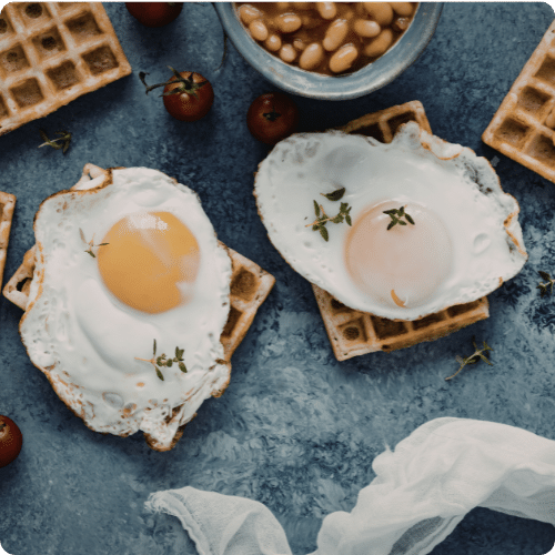 Gaufres avec oeufs