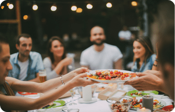 Assiette repas en groupe